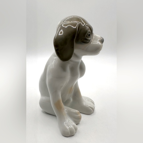 Adorable Puppy Dog Porcelain Figurine Gray & White, Great Preowned Condition. - Picture 4 of 7